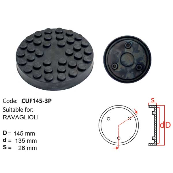 Cuff pads for hydraulic lifts - CUF145-3 - For lift model: RAVAGLIOLI Cuff pads for hydraulic lifts - CUF145-3 - For lift model: RAVAGLIOLI